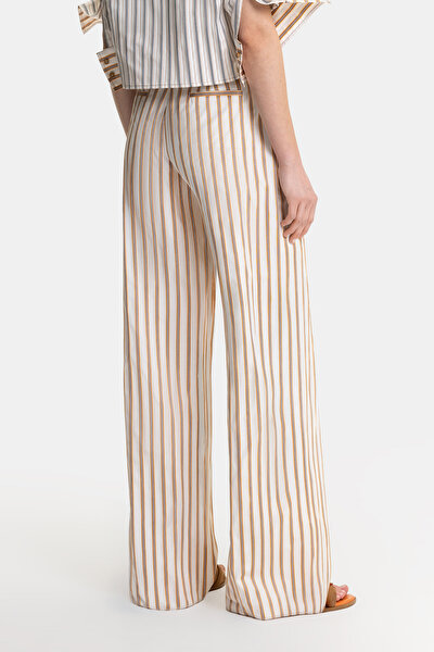 MULTICOLOR STRIPED WIDE LEG TROUSERS 4