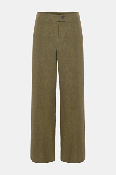 KHAKI WIDE LEG TROUSERS 5