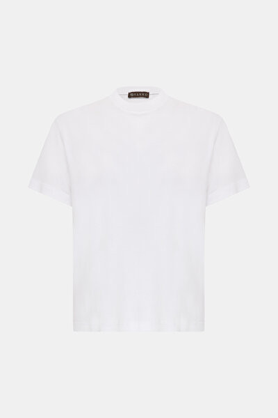 WHITE BASIC / ROUND NECKLINE SHORT SLEEVE TSHIRT 4