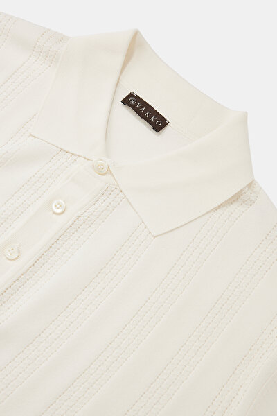 ECRU POLO NECK SHORT SLEEVE TSHIRT 8
