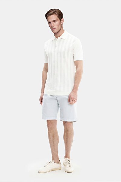 ECRU POLO NECK SHORT SLEEVE TSHIRT 4