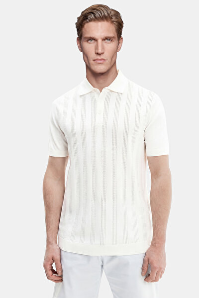 ECRU POLO NECK SHORT SLEEVE TSHIRT 5