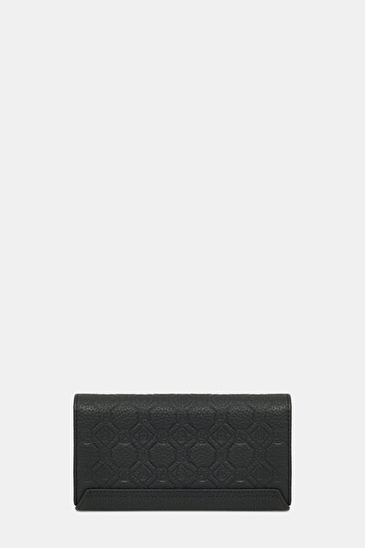 BLACK MONOGRAM LEATHER WALLET 3