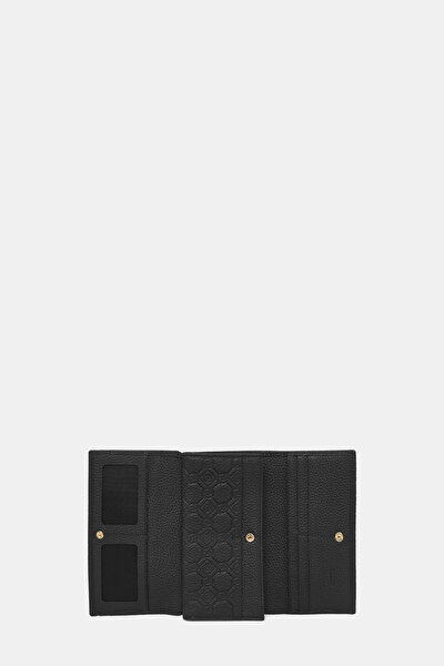 BLACK MONOGRAM LEATHER WALLET 4