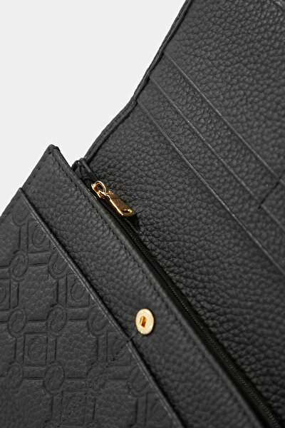 BLACK MONOGRAM LEATHER WALLET 5