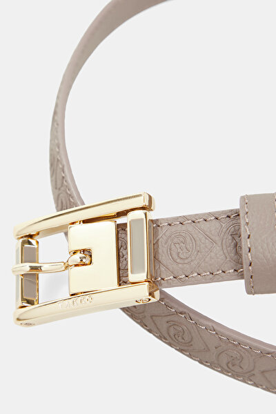 MINK MONOGRAM LEATHER BELT 3