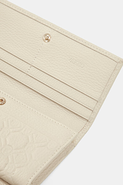 ECRU MONOGRAM LEATHER WALLET 5