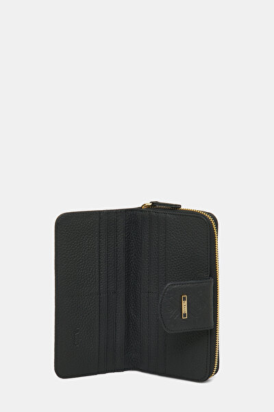 BLACK MONOGRAM LEATHER WALLET 4