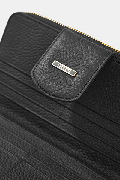 BLACK MONOGRAM LEATHER WALLET 5