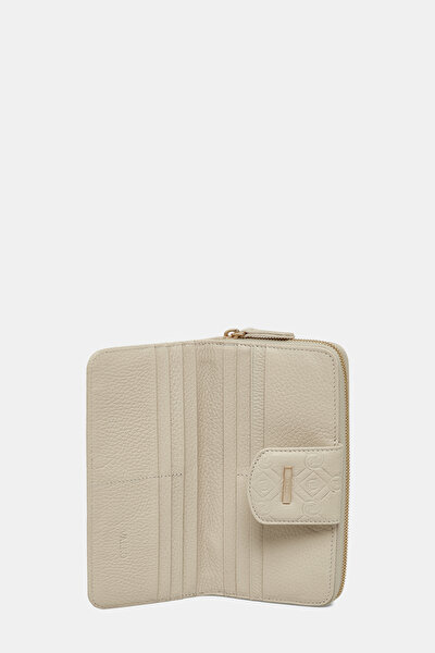 ECRU MONOGRAM LEATHER WALLET 4