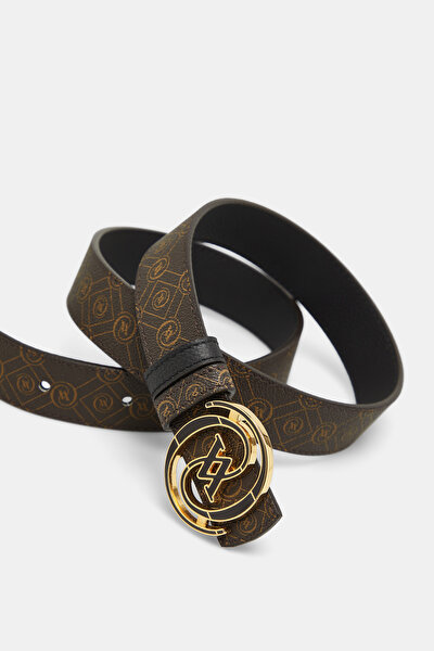 BLACK MONOGRAM BELT 4