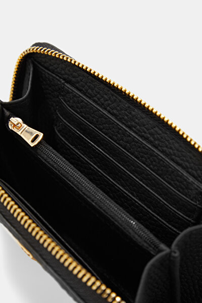 BLACK MONOGRAM LEATHER WALLET 4