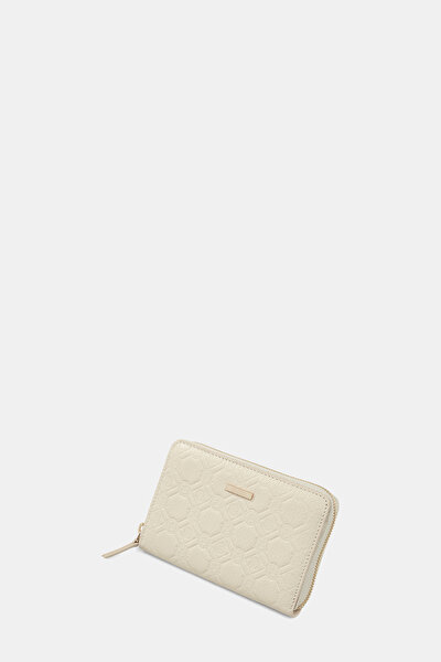 ECRU MONOGRAM LEATHER WALLET 5