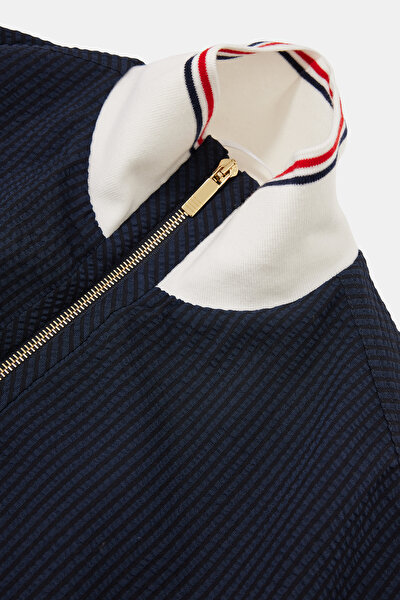 NAVY BLUE WOOL SKIRT 3