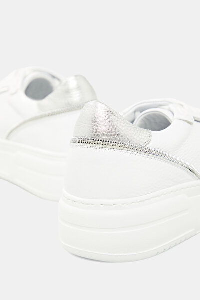 SILVER LEATHER SNEAKER KADIN 5
