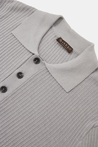 LIGHT GREY POLO NECK TRICOT 3