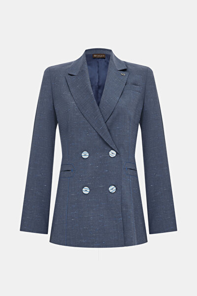 NAVY BLUE SURPLICE NECKLINE (CROSS-OVER NECKLINE) JACKET 8