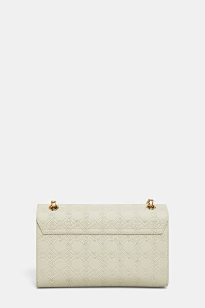 ECRU MONOGRAM LEATHER BAG 4