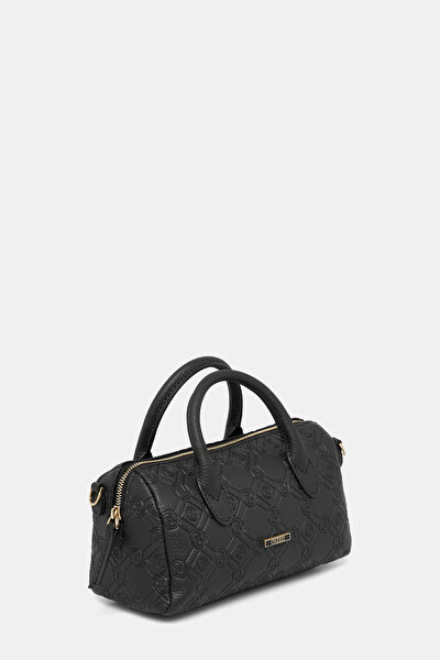 BLACK MONOGRAM LEATHER BAG 3