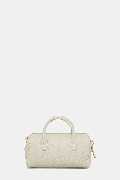 ECRU MONOGRAM LEATHER BAG 4