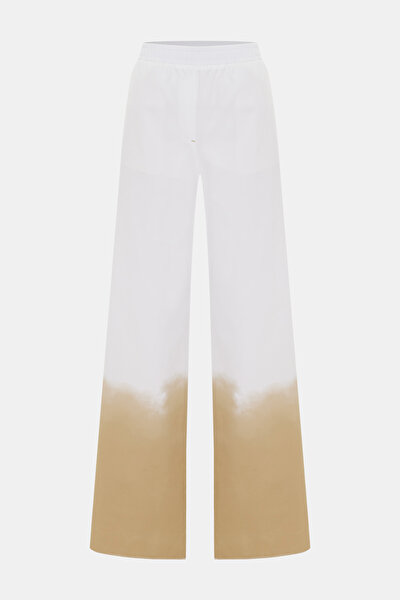 WHITE PRINTED STRAIGHT CUT TROUSERS 5