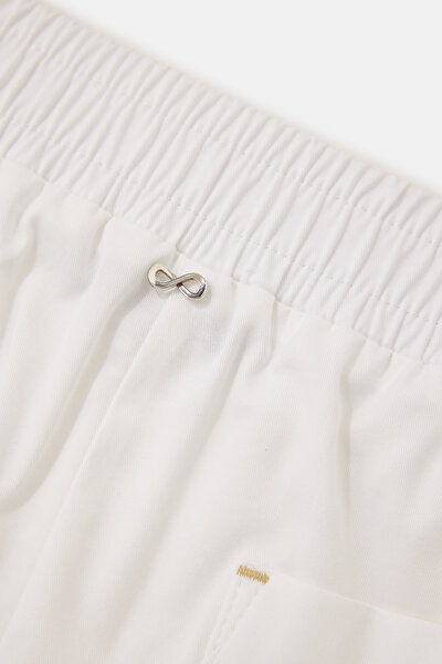 WHITE PRINTED STRAIGHT CUT TROUSERS 8