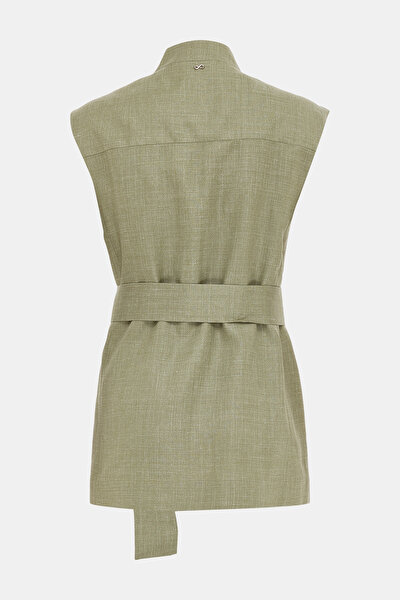 KHAKI MANDARIN COLLAR VEST 10