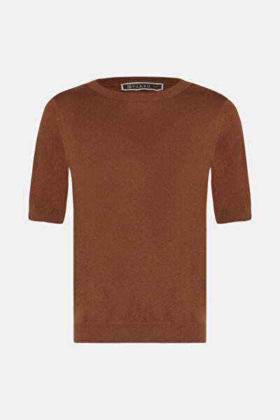 LIGHT BROWN BASIC / ROUND NECKLINE TRICOT 4
