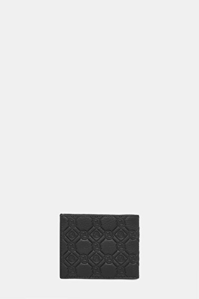 BLACK MONOGRAM LEATHER WALLET 3