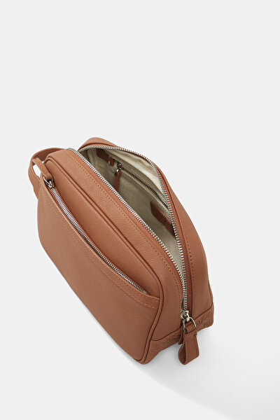 TAN MONOGRAM LEATHER BAG 5