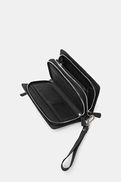 BLACK MONOGRAM LEATHER BAG 5