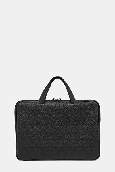 BLACK MONOGRAM LEATHER BAG 4