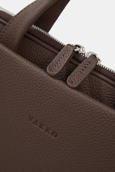 BROWN MONOGRAM LEATHER BAG 5