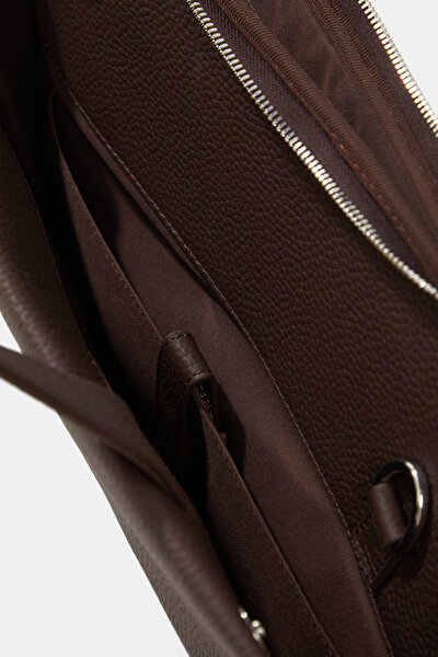 BROWN MONOGRAM LEATHER BAG 8