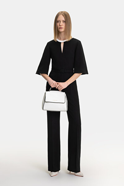 ECRU BASIC / ROUND NECKLINE SHORT SLEEVE JUMPSUIT 5