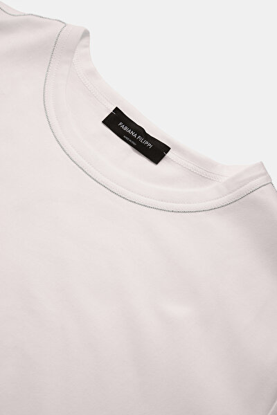 WHITE BASIC / ROUND NECKLINE SHORT SLEEVE TSHIRT 3