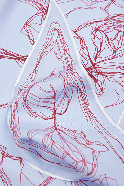 RED STRIPED PATTERNED FOULARD 3