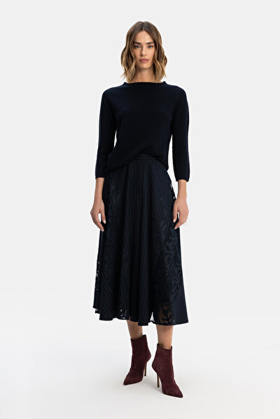 NAVY BLUE BASIC / ROUND NECKLINE TRICOT 3