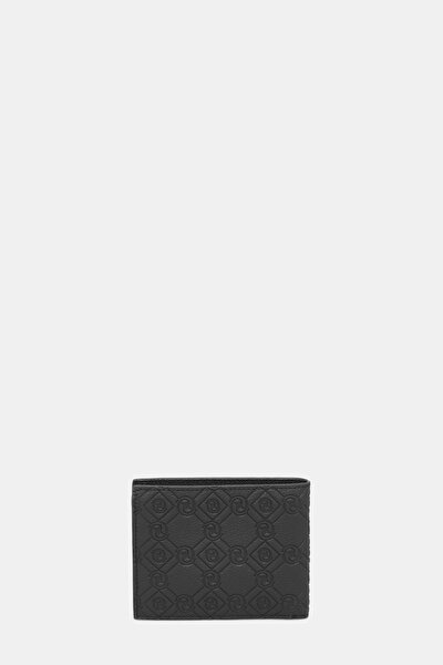 BLACK MONOGRAM LEATHER WALLET 3