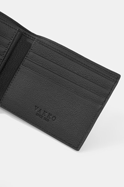BLACK MONOGRAM LEATHER WALLET 5