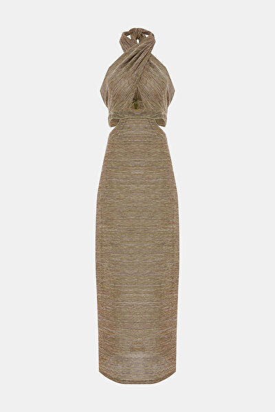KHAKI HALTER DRESS 3