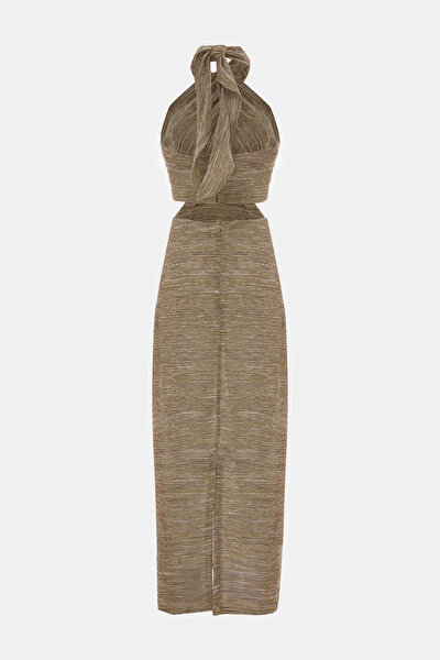 KHAKI HALTER DRESS 4