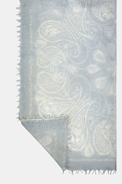 ECRU PAISLEY PATTERNED CASHMERE SHAWL 3