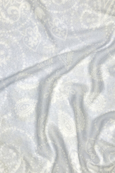 ECRU PAISLEY PATTERNED CASHMERE SHAWL 4