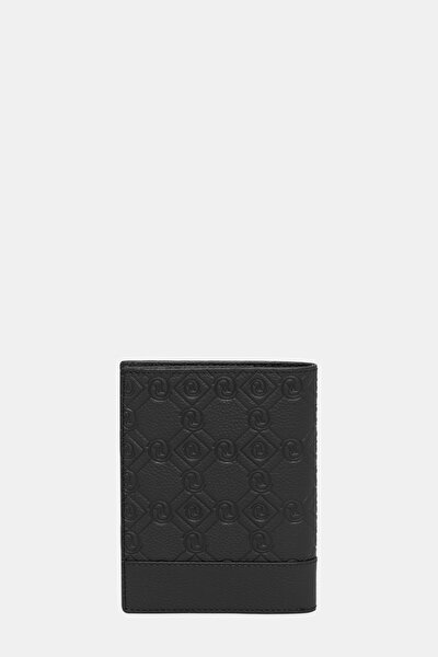 BLACK MONOGRAM LEATHER WALLET 3