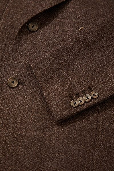 BROWN SURPLICE NECKLINE (CROSS-OVER NECKLINE) JACKET 5