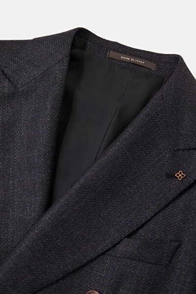 NAVY BLUE SURPLICE NECKLINE (CROSS-OVER NECKLINE) JACKET 3