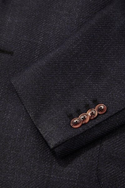 NAVY BLUE SURPLICE NECKLINE (CROSS-OVER NECKLINE) JACKET 5