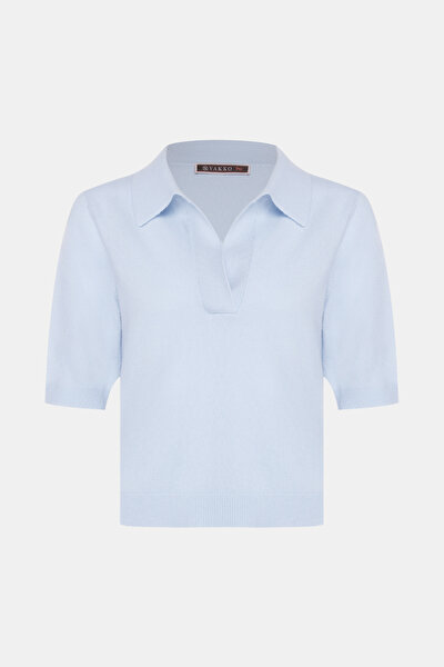 LIGHT BLUE POLO NECK TRICOT 5