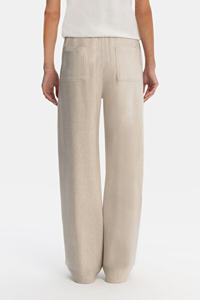 BEIGE STRAIGHT CUT TROUSERS 3